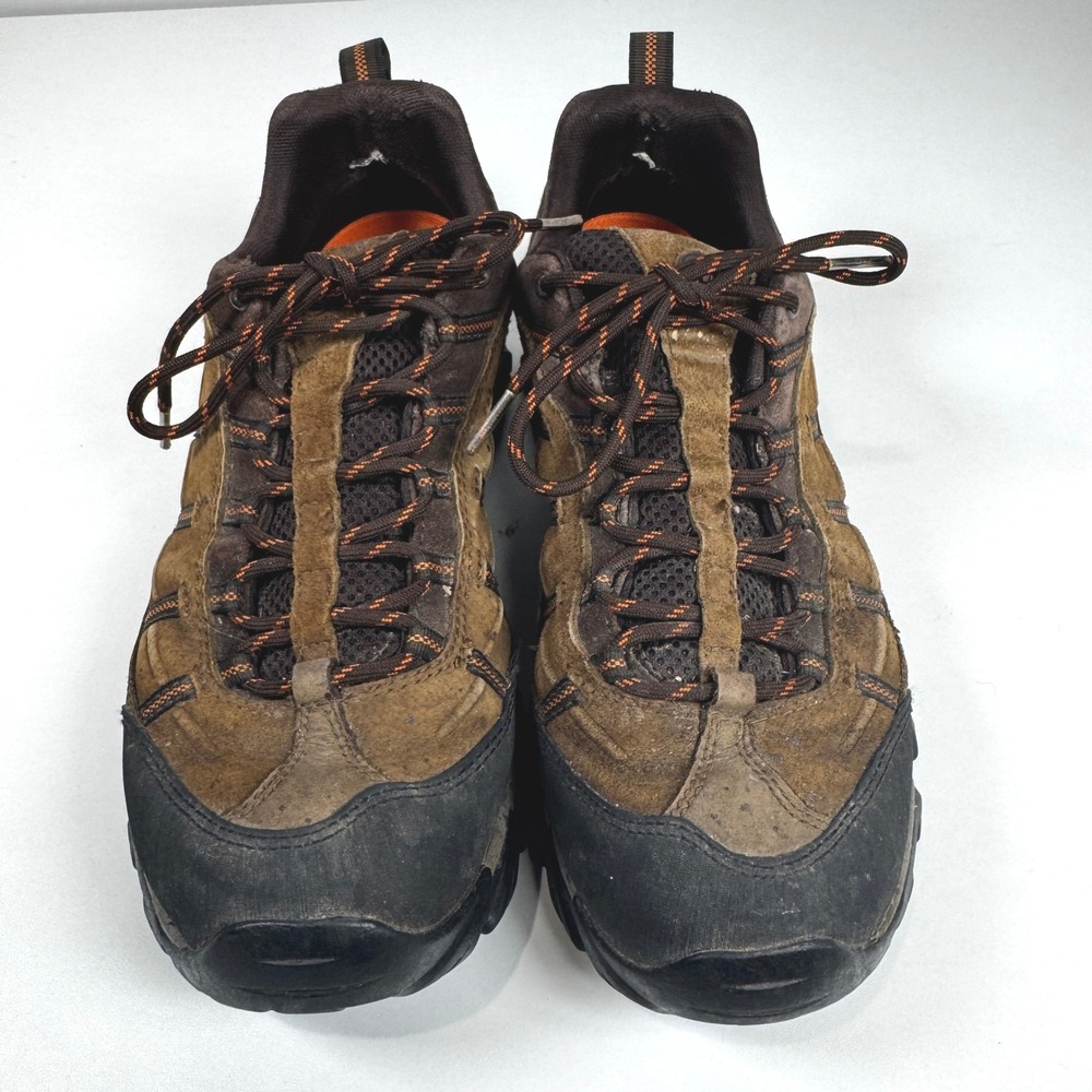 Merrell Moab Hiking Shoes Men 9.5 Dark Earth Espresso Brown Suede Low Top Rugged - Picture 6 of 10